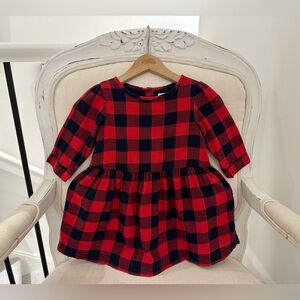 🐇 Baby 2T Gap Plaid Lined Long Sleeve Cotton Dress